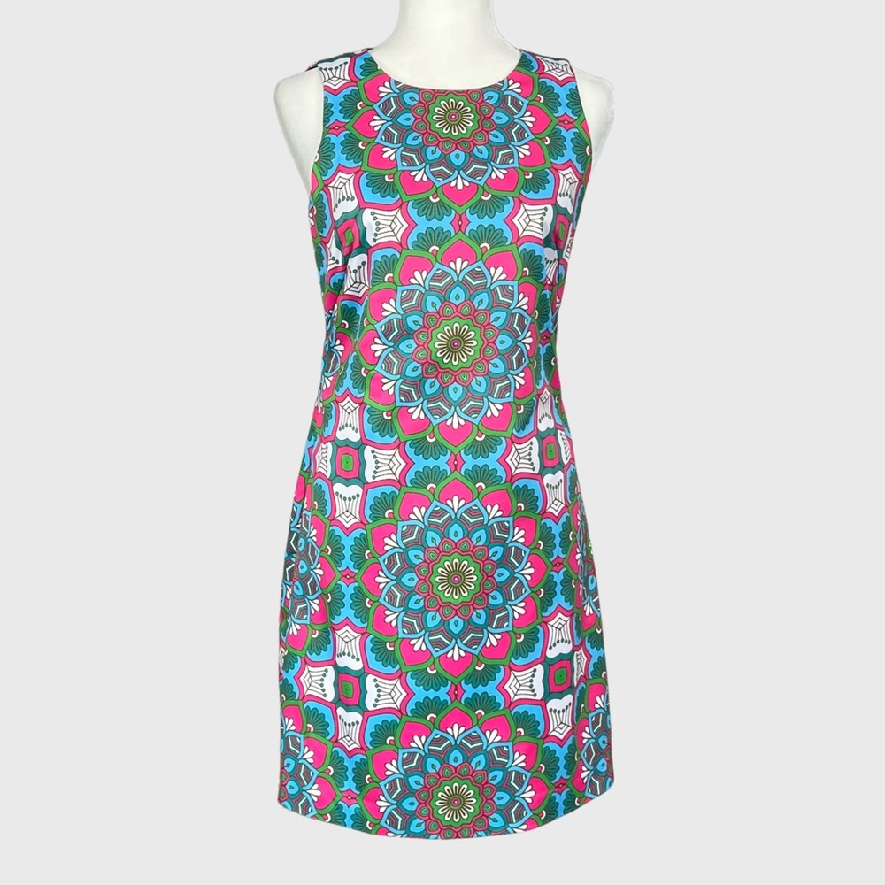 Jade Melody Tam Womens Sleeveless Dress Multicolor Medallion Print size XS